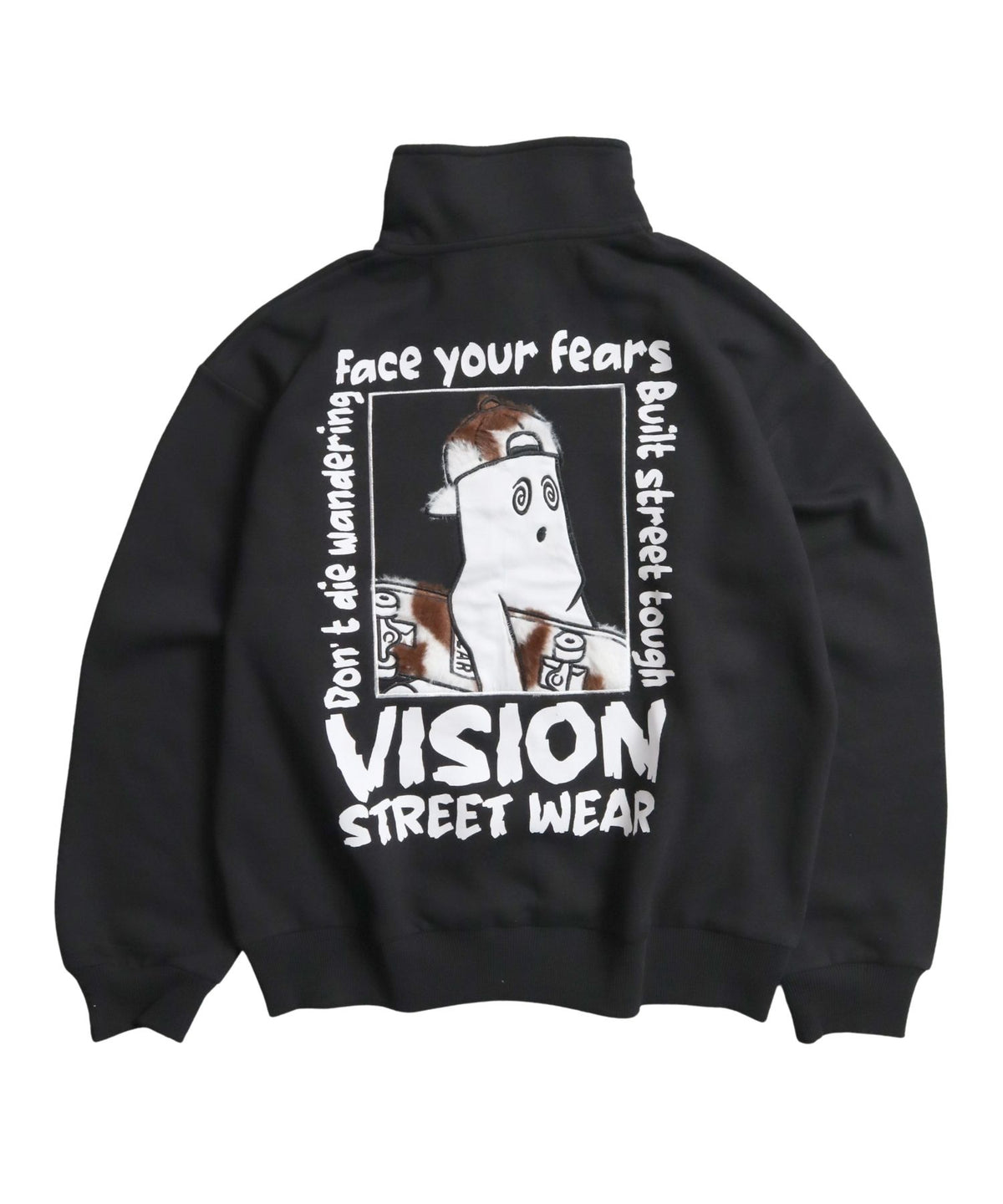 Ghost Zip Sweat / 【裏起毛】ゴースト異素材ハーフジップ