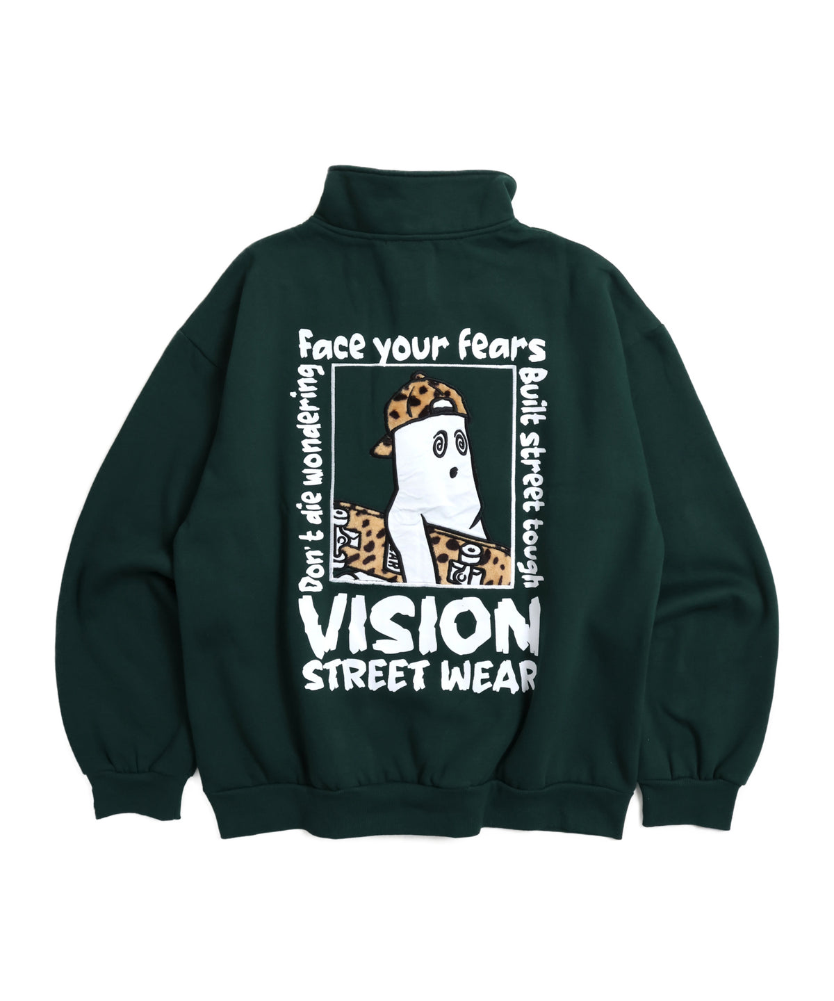 Ghost Zip Sweat / 【裏起毛】ゴースト異素材ハーフジップ
