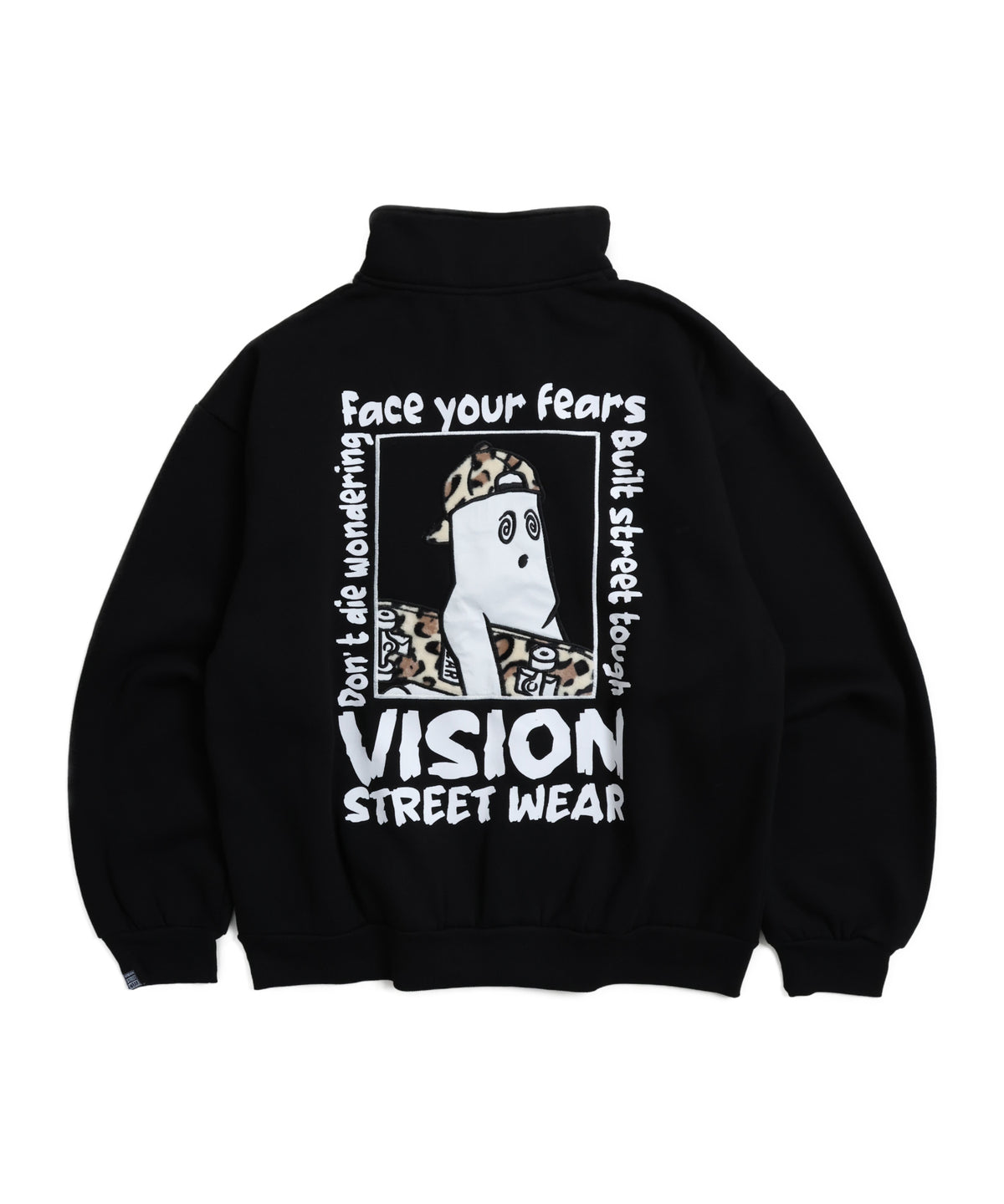 Ghost Zip Sweat / 【裏起毛】ゴースト異素材ハーフジップ