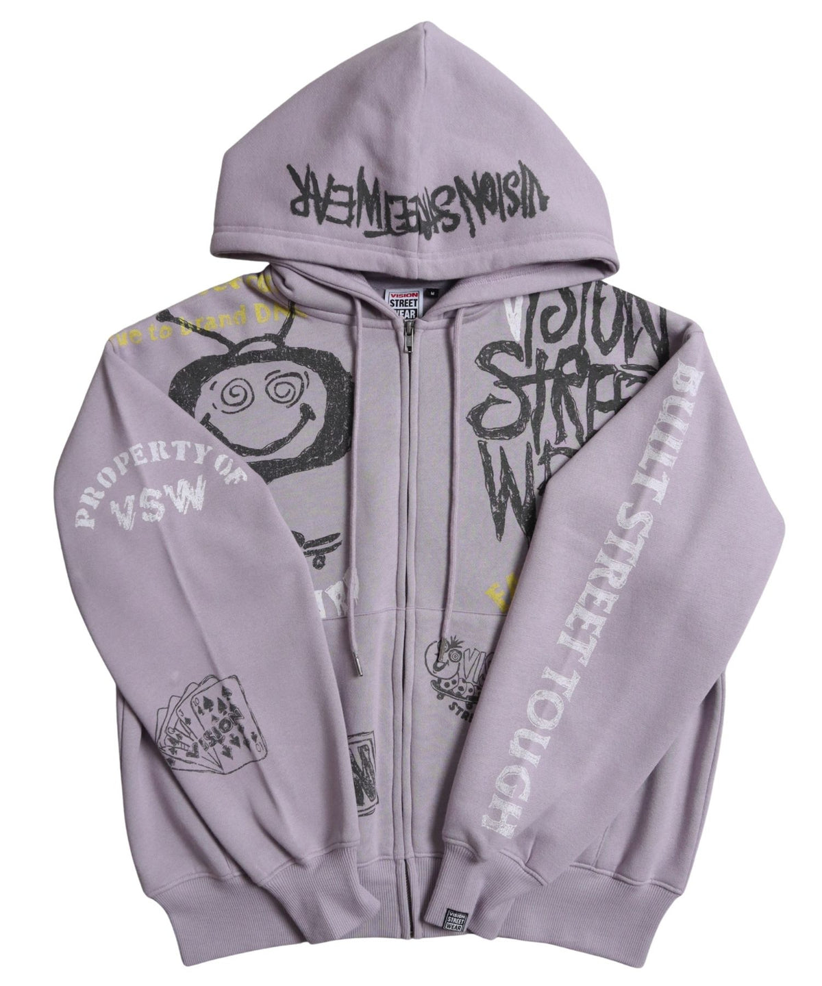 All print Zip Hoodie / 【裏起毛】ラクガキ総柄ジップパーカー