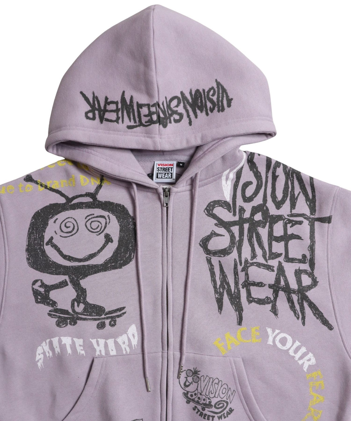 All print Zip Hoodie / 【裏起毛】ラクガキ総柄ジップパーカー