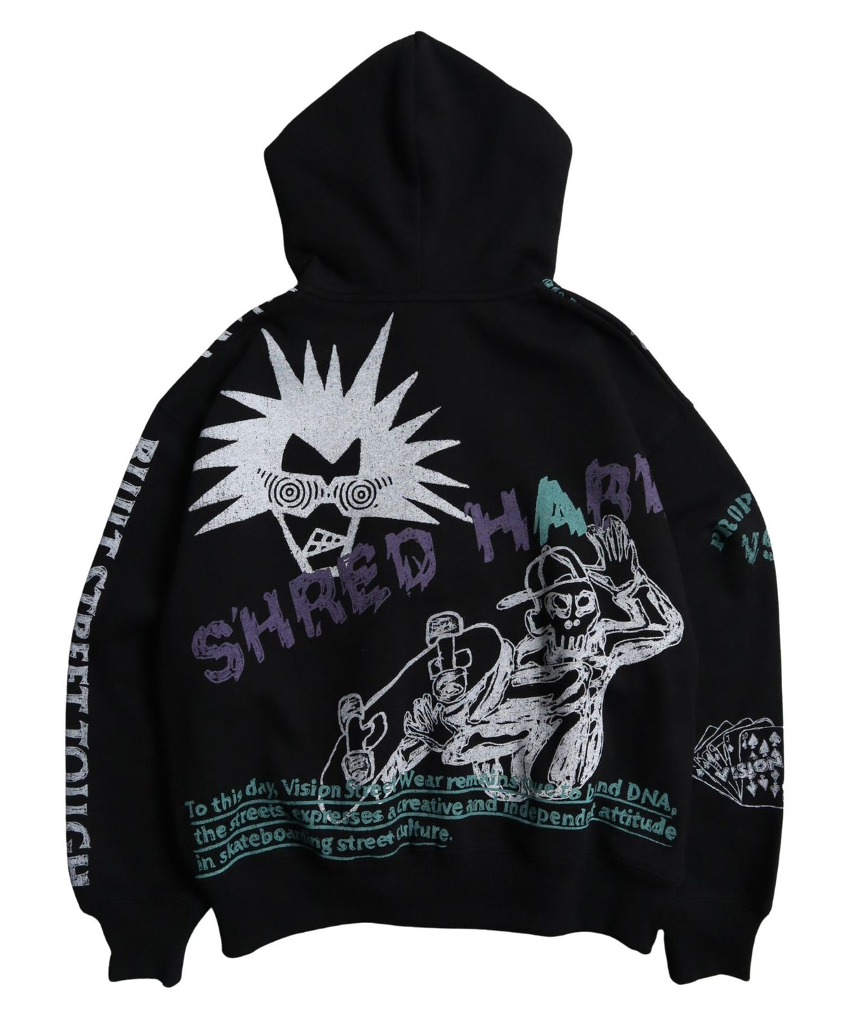 All print Zip Hoodie / 【裏起毛】ラクガキ総柄ジップパーカー