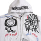All print Zip Hoodie / 【裏起毛】ラクガキ総柄ジップパーカー