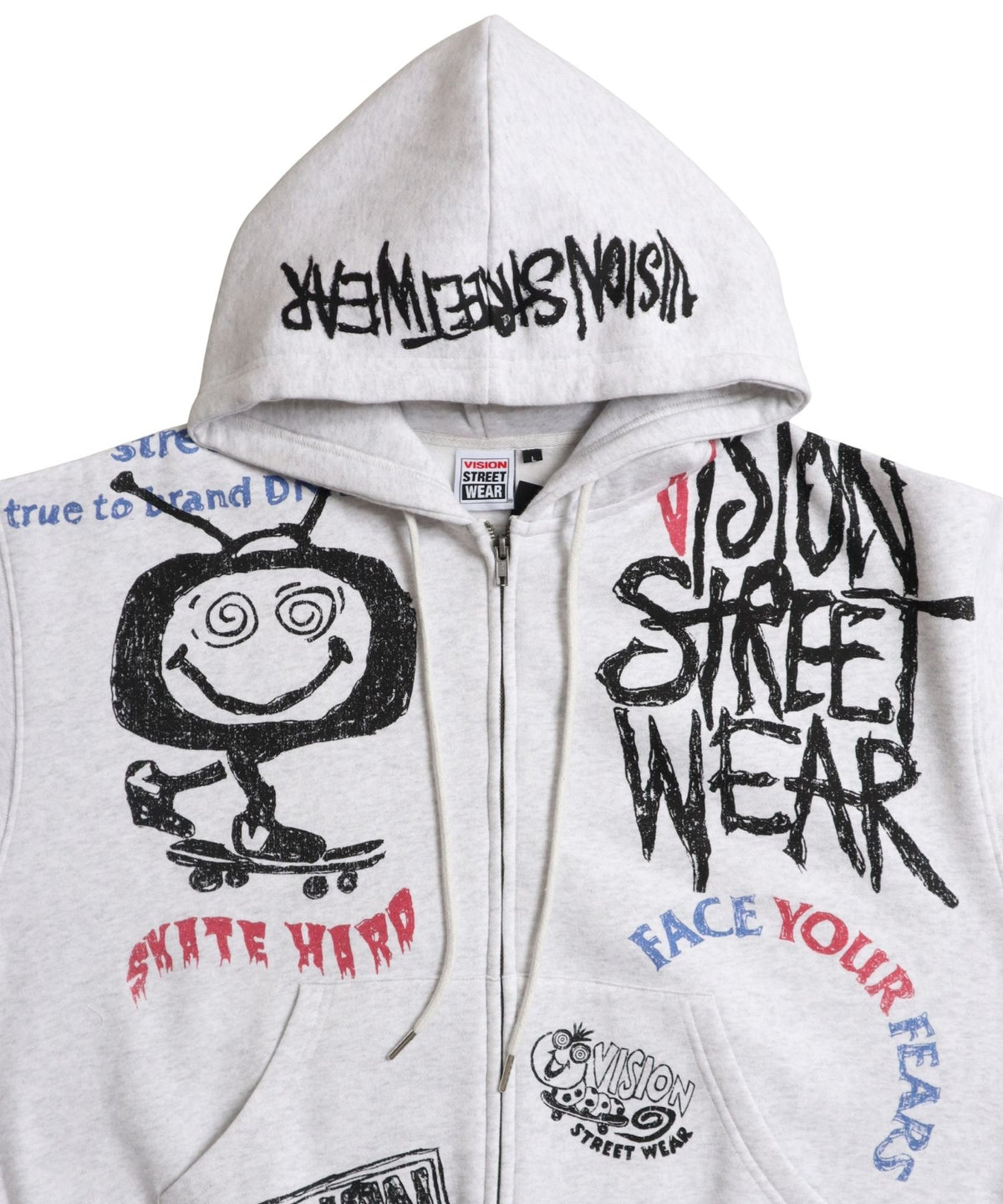 All print Zip Hoodie / 【裏起毛】ラクガキ総柄ジップパーカー
