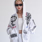 All print Zip Hoodie / 【裏起毛】ラクガキ総柄ジップパーカー
