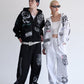 All print Zip Hoodie / 【裏起毛】ラクガキ総柄ジップパーカー