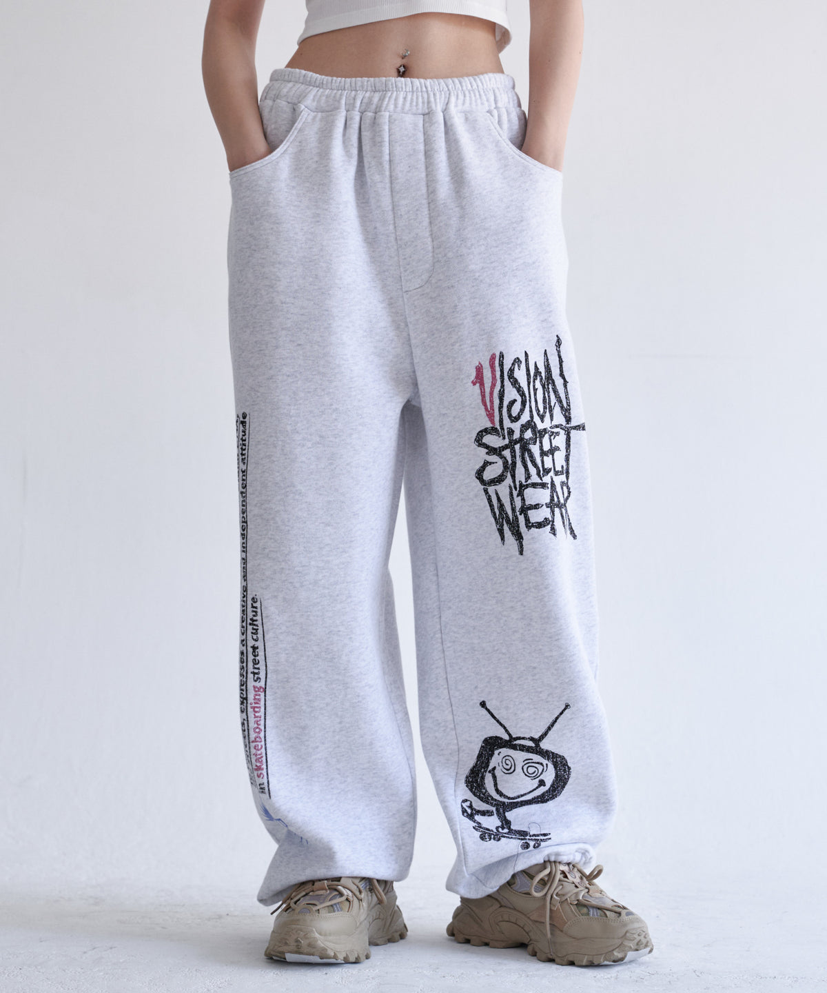 All print Sweat Pants / 【裏起毛】ラクガキ総柄スウェットパンツ