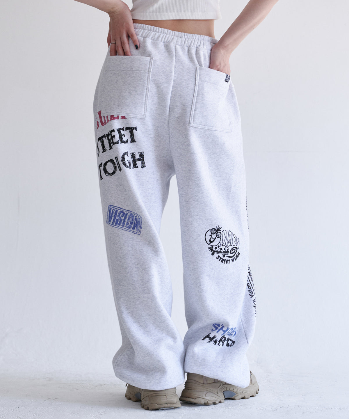 All print Sweat Pants / 【裏起毛】ラクガキ総柄スウェットパンツ