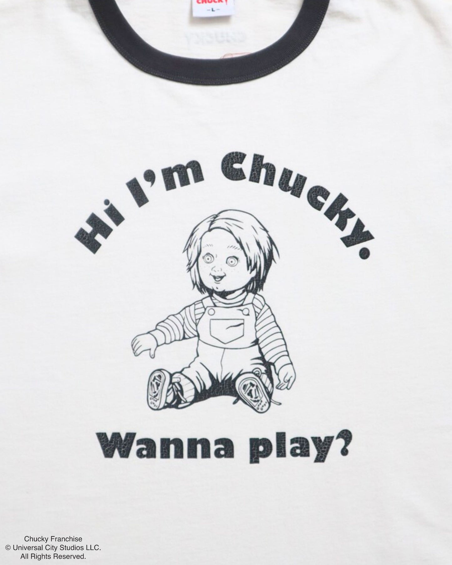 【CHUCKY】チャッキー　クラックプリント　リンガーT