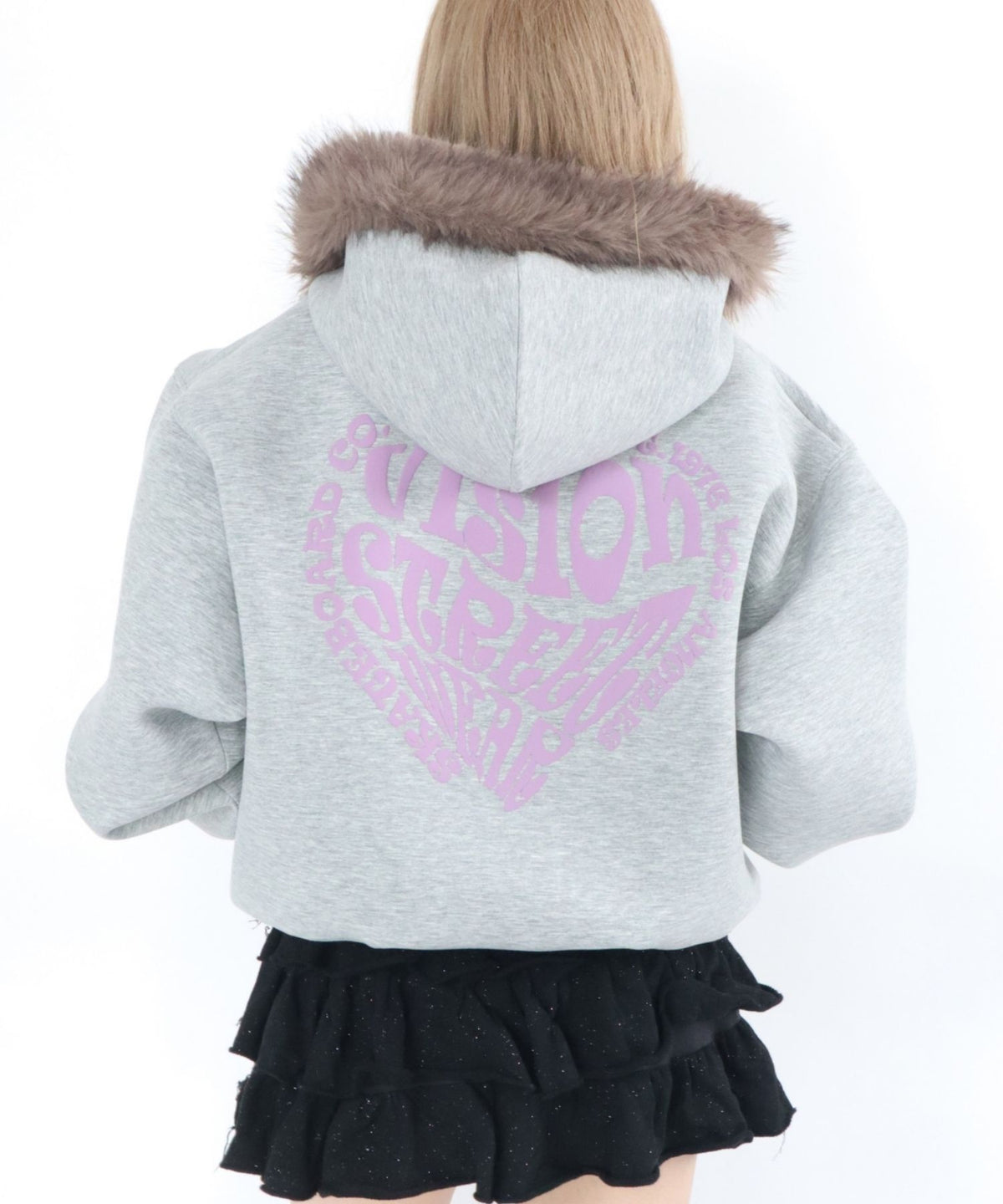 Ponch fur hood zip hoodie / ポンチファーフードZIPパーカー