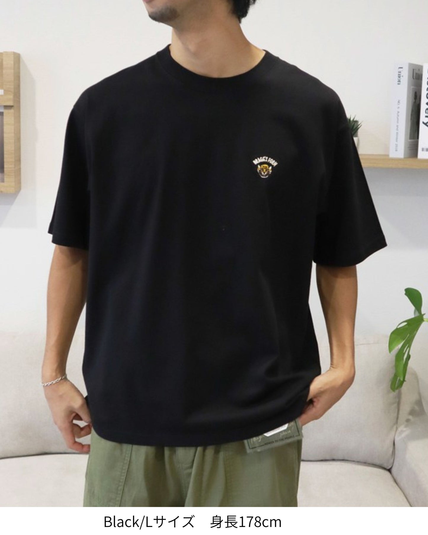 ワンポイント刺繍T　タイガー