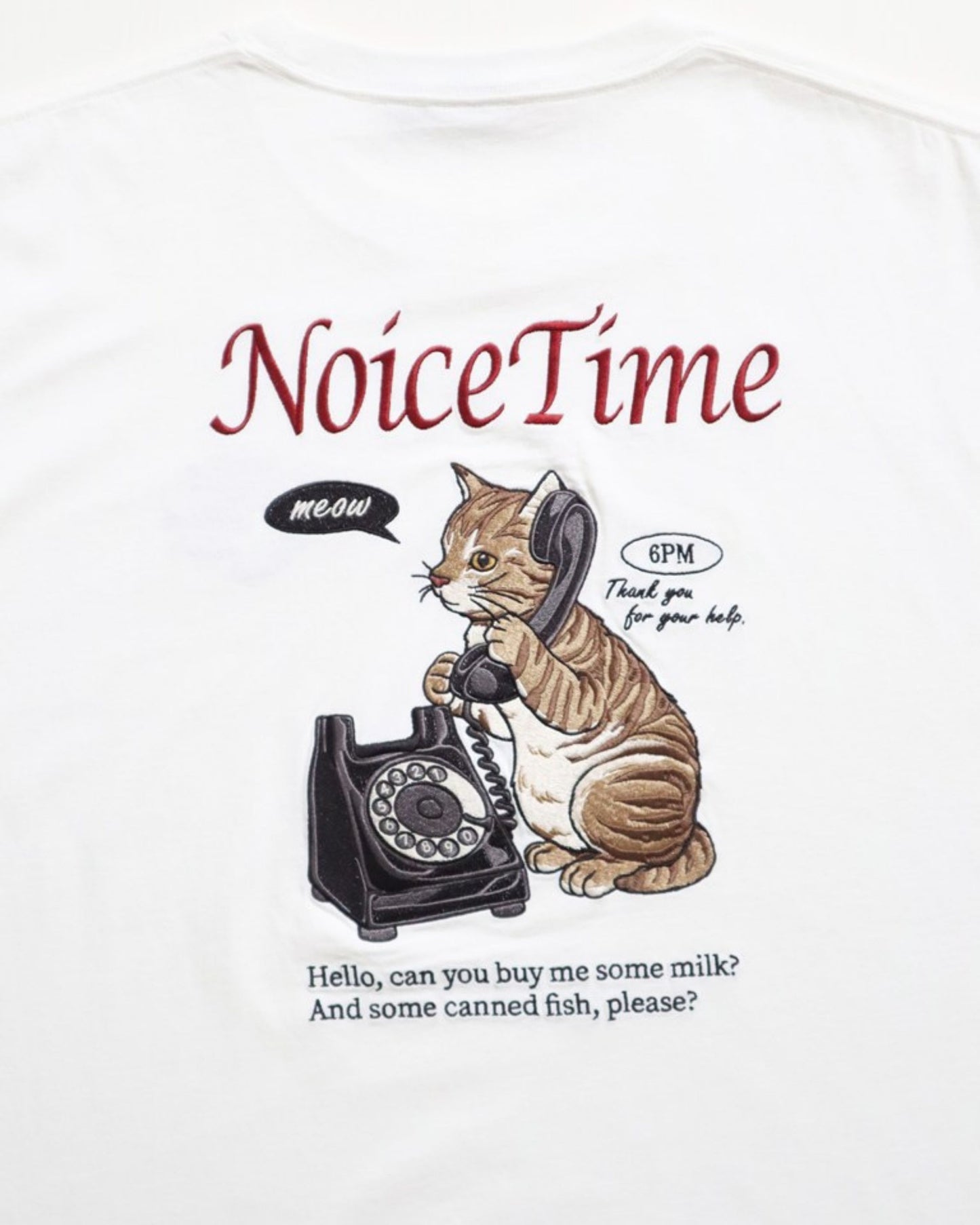 テレフォン ネコ刺繍T