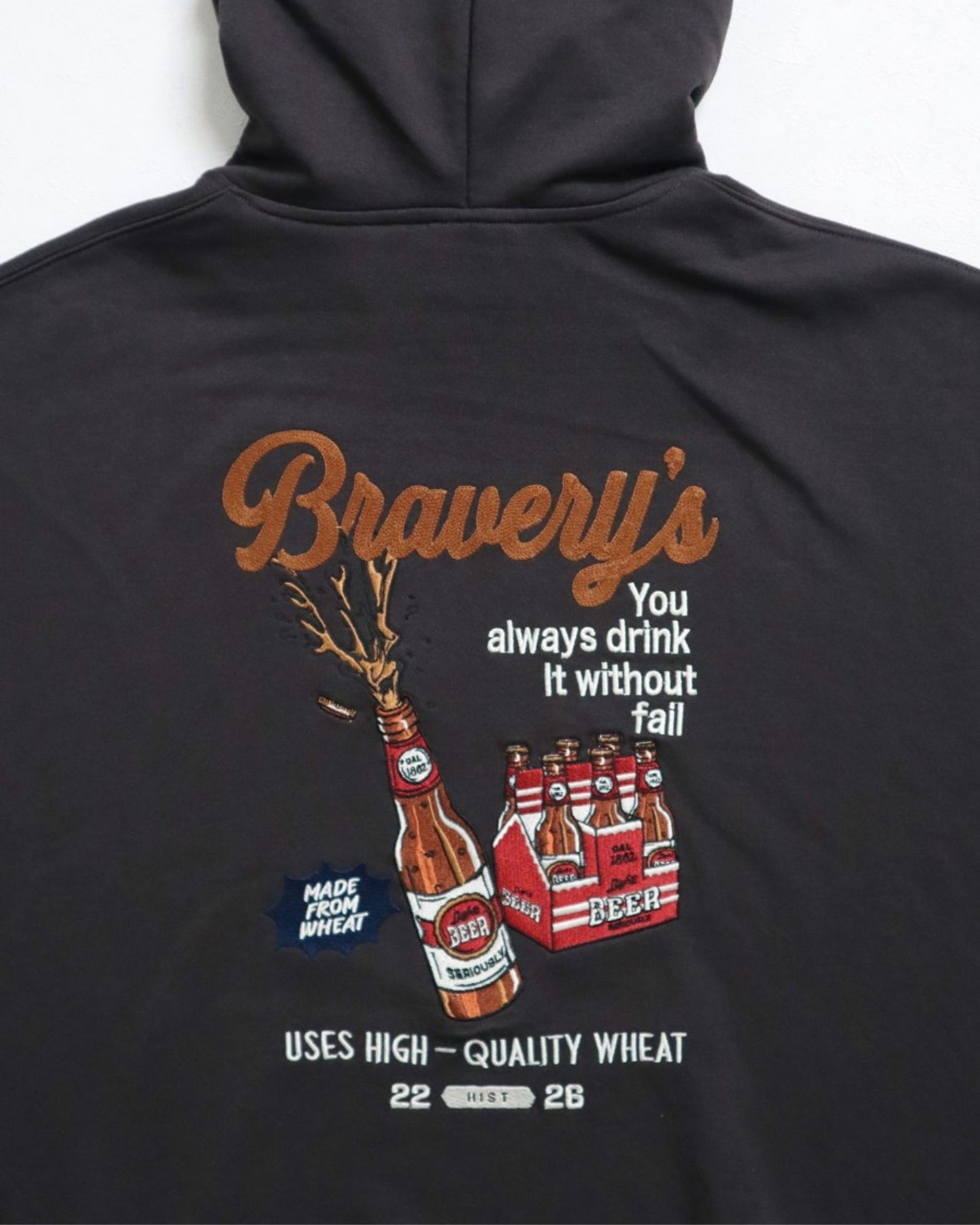 ビール刺繍パーカー