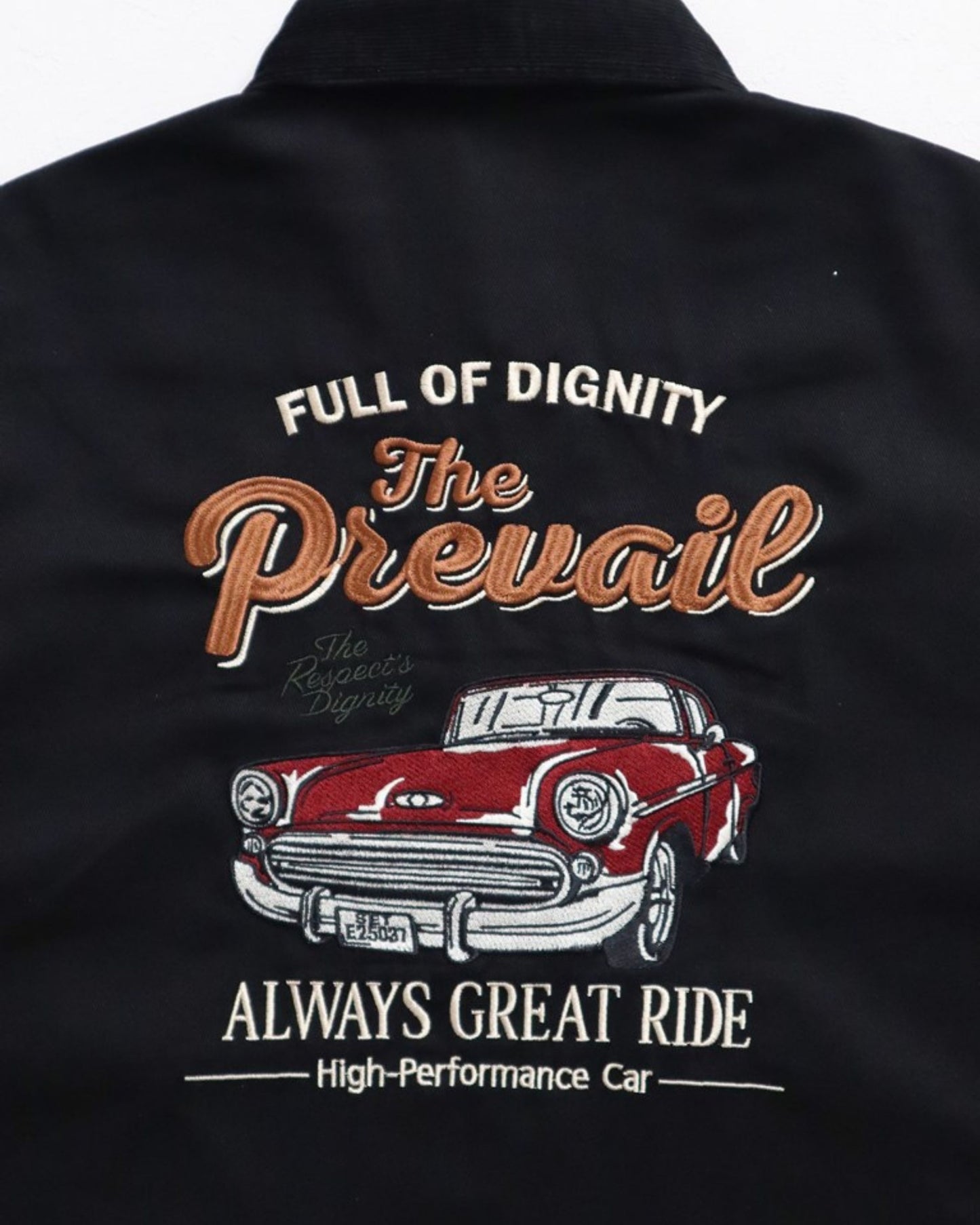 襟コーデュロイ　クラシックカー刺繍ジャケット