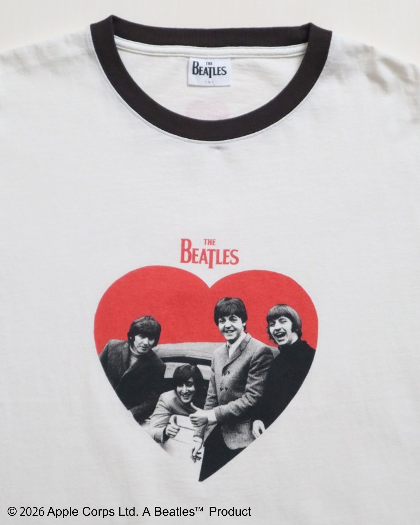 【ビートルズ】ハート柄リンガーT