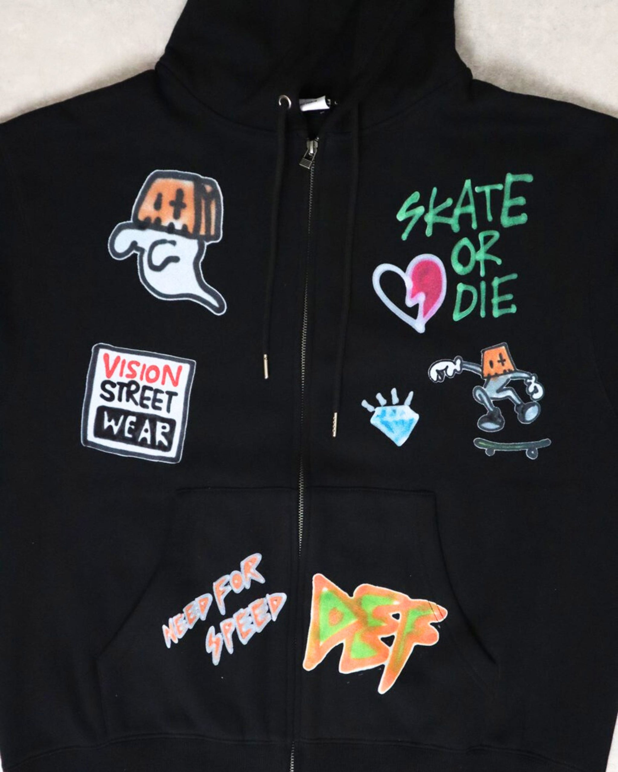【guernika】All-Print  Zip Hoodie / スプレーアート総柄 Wジップパーカー