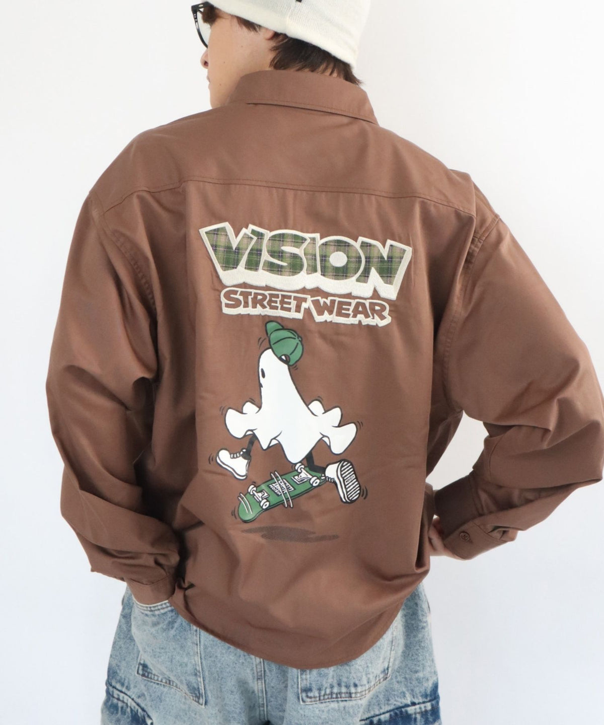 Ghost shirt / 異素材ロゴゴーストシャツ