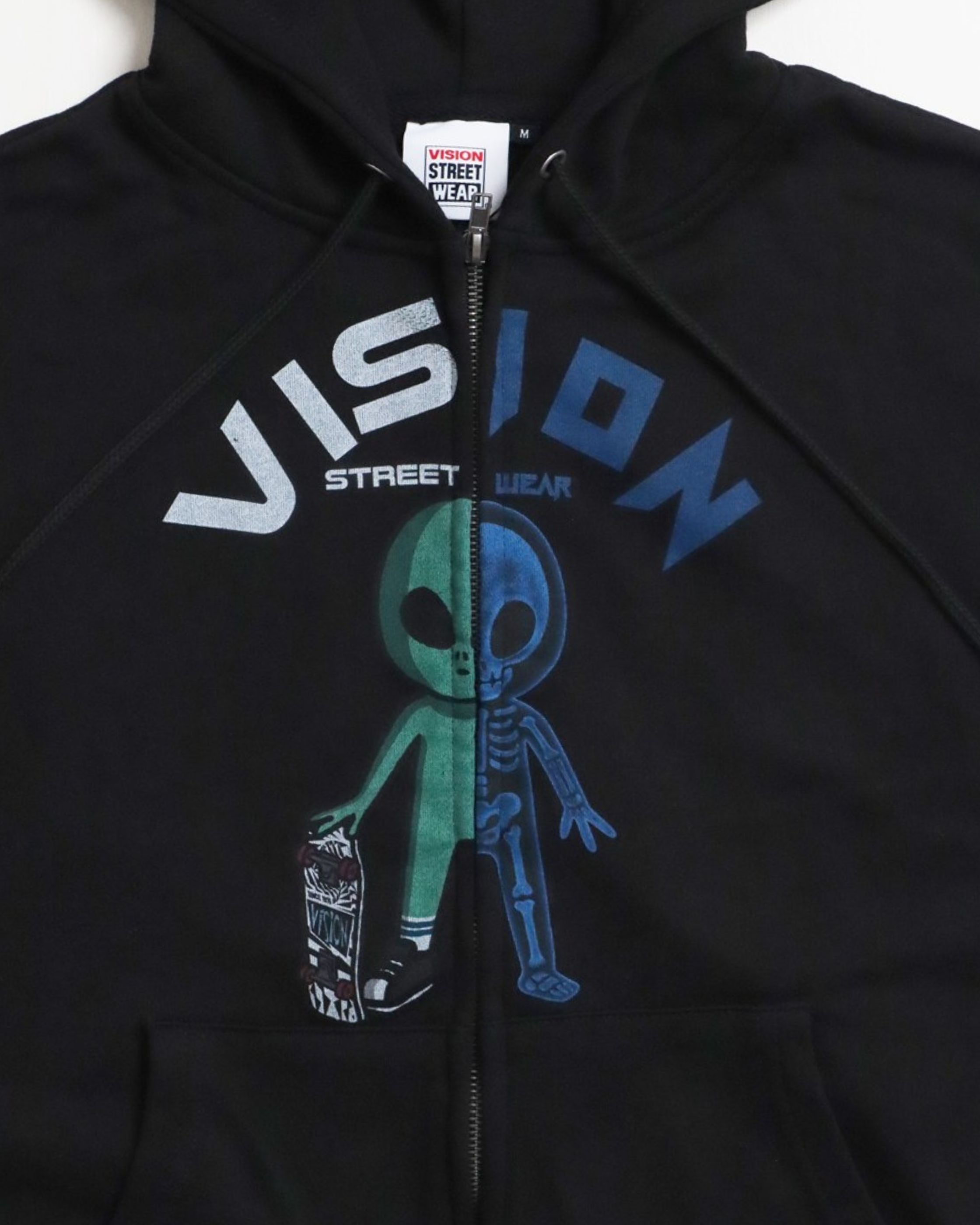 VISION STREET WEAR】Half Alien ZIP Hoodie / エイリアン切替Wジップ