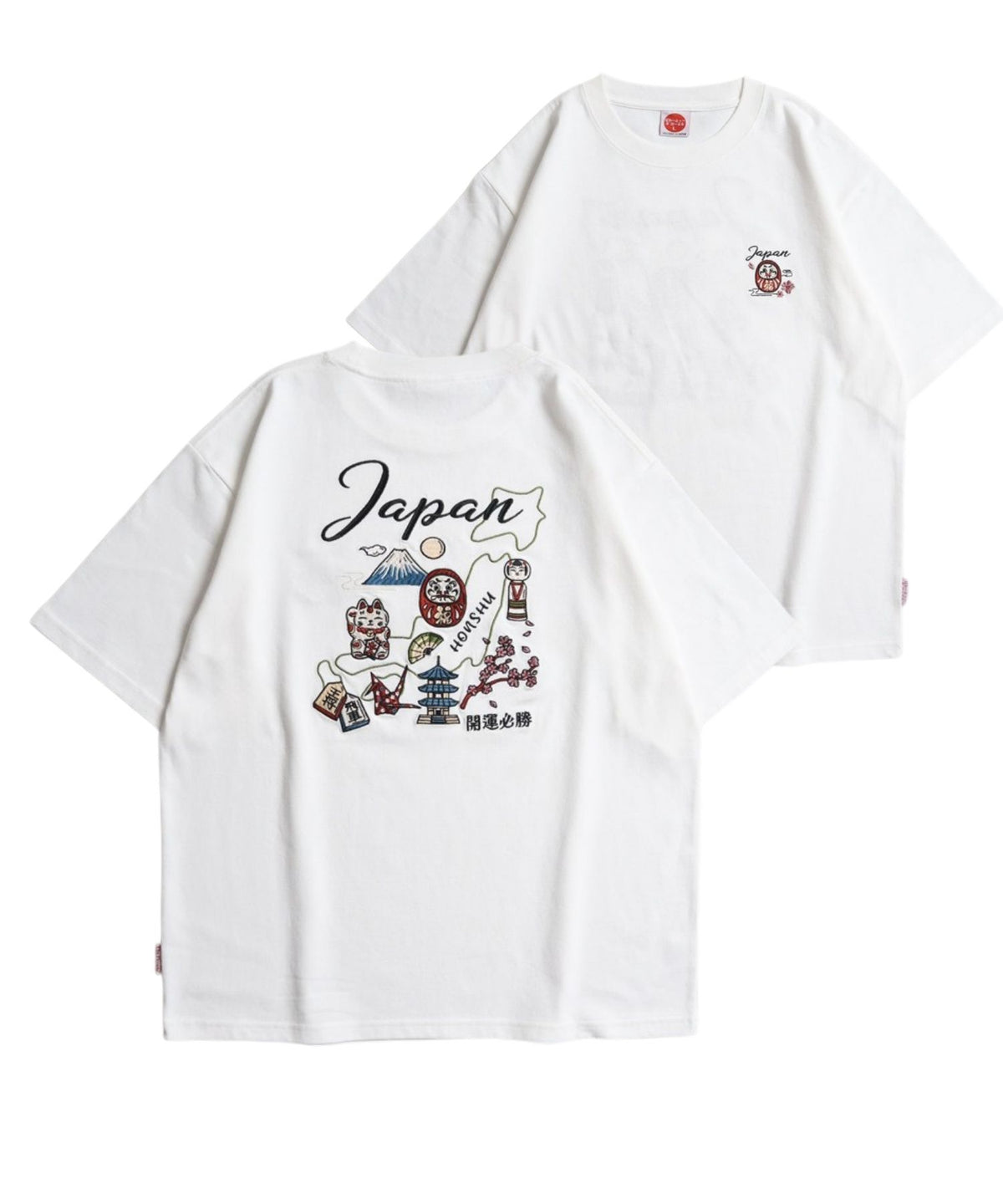 【Japan Series】JAPAN-MAP Tee / 名所マップ刺繍Tシャツ
