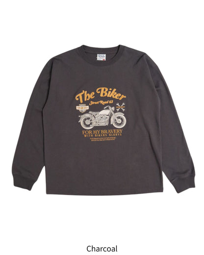 バイク刺繍ロンTee