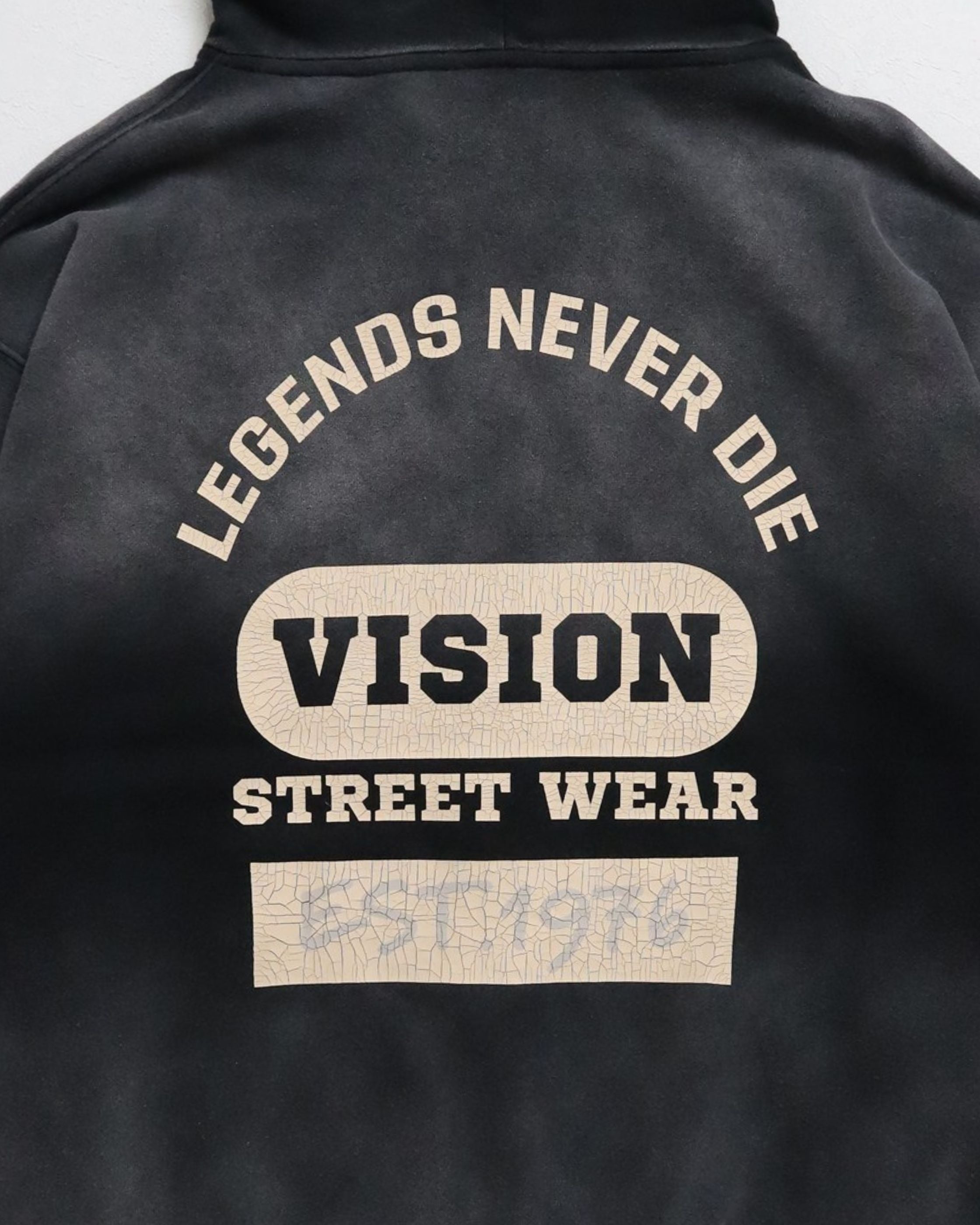 VISION STREET WEAR】Bleach College ZIP / ブリーチ加工Wジップ
