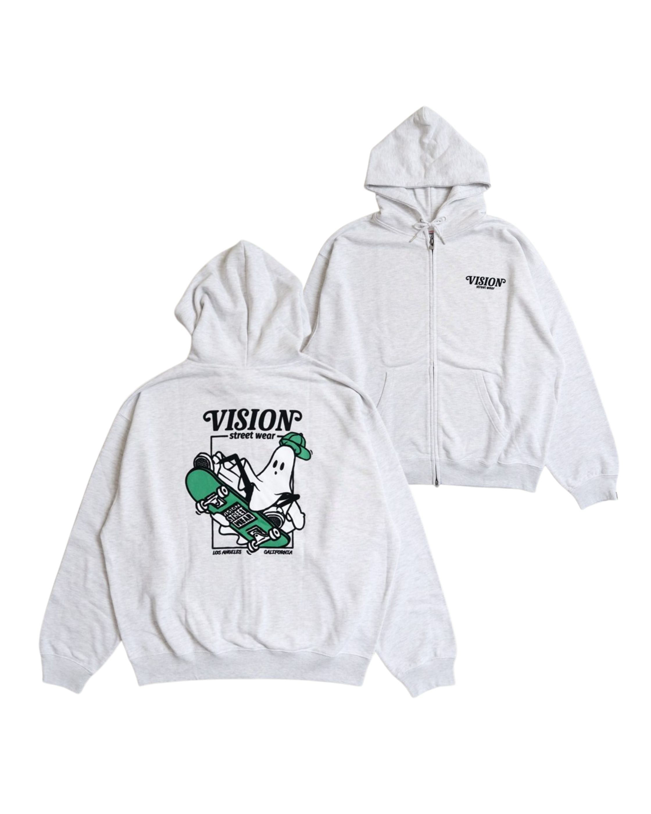 VISION STREET WEAR】Ghost ZIP Hoodie / 飛び出すゴーストZIPパーカー