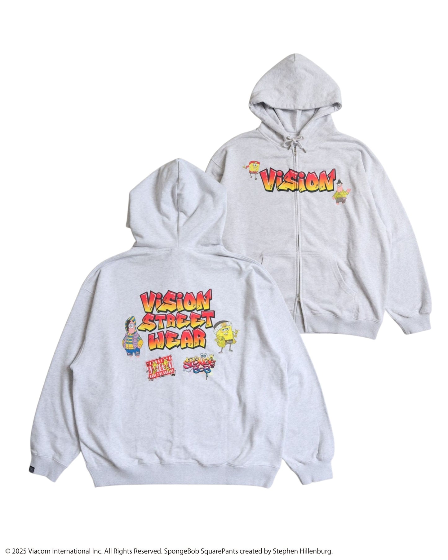 【スポンジ・ボブコラボ】 Logo ZIP PK / ストリートグラフィックZIPパーカー