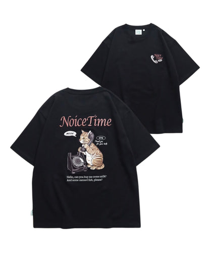 テレフォン ネコ刺繍T