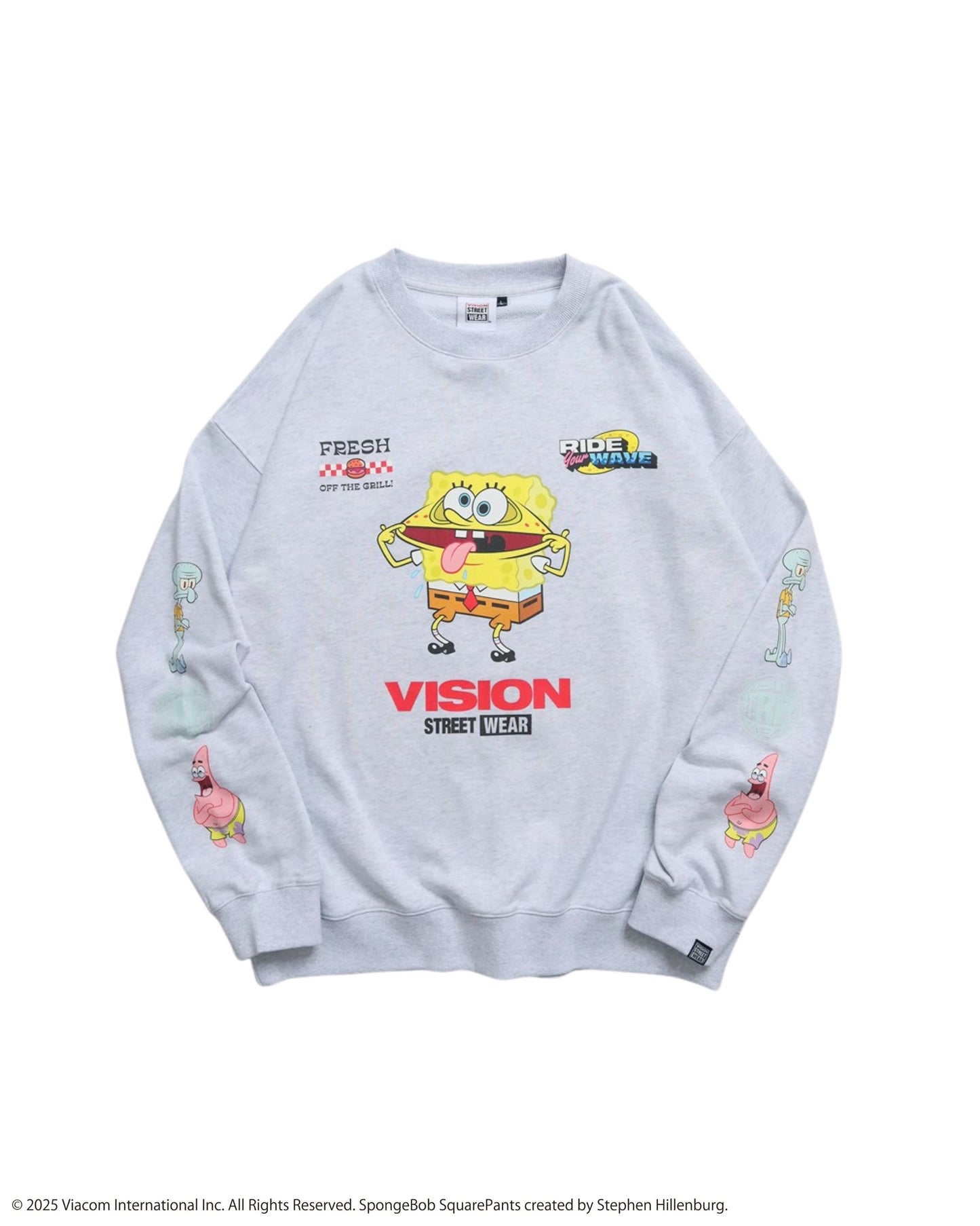 【スポンジ・ボブコラボ】Racing Sweatshirt / 袖プリントコラボスウェット