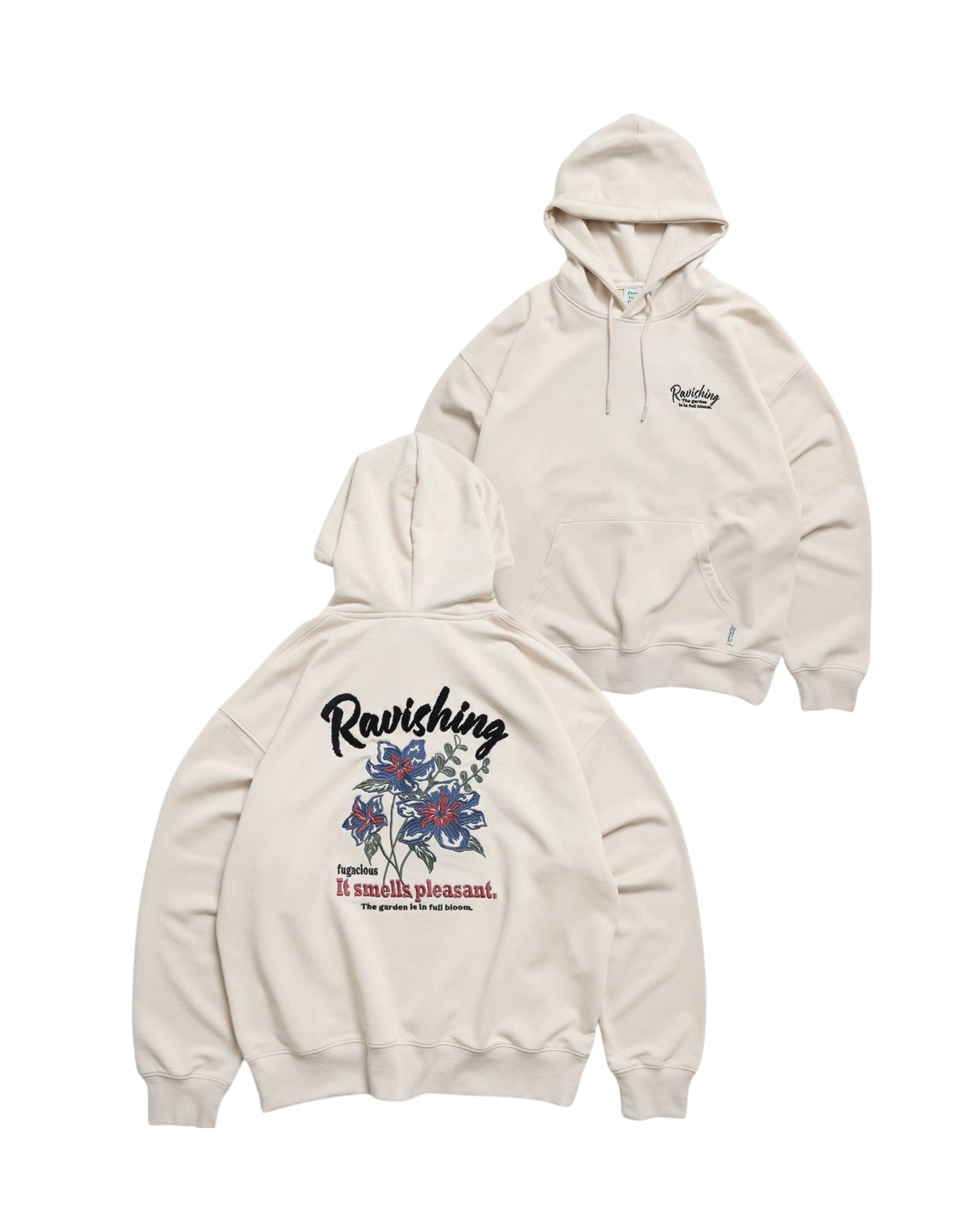 フラワー刺繍パーカー