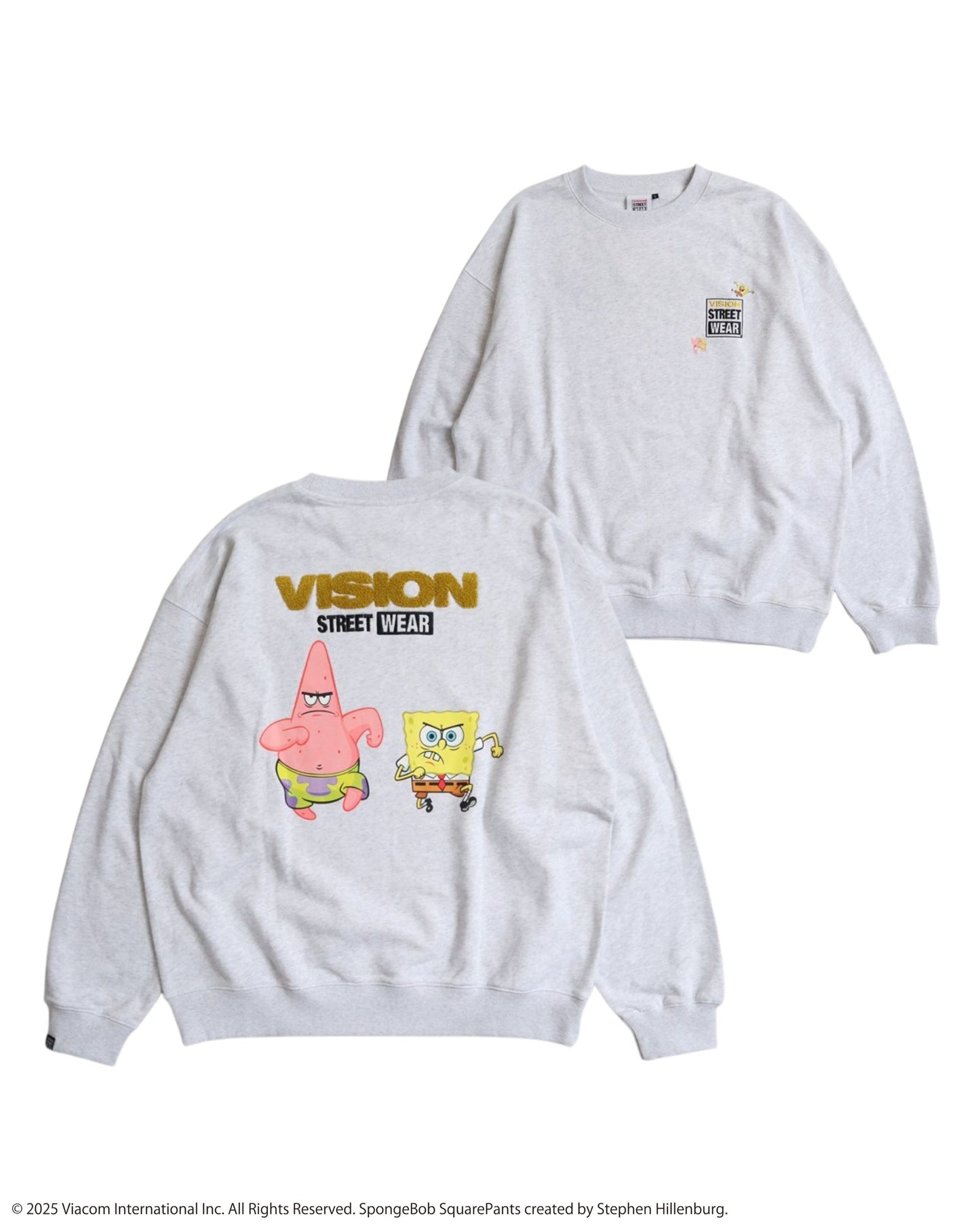 【スポンジ・ボブコラボ】SpongeBob & Patrick Sweatshirt / サガラ刺繍ストリートスウェット