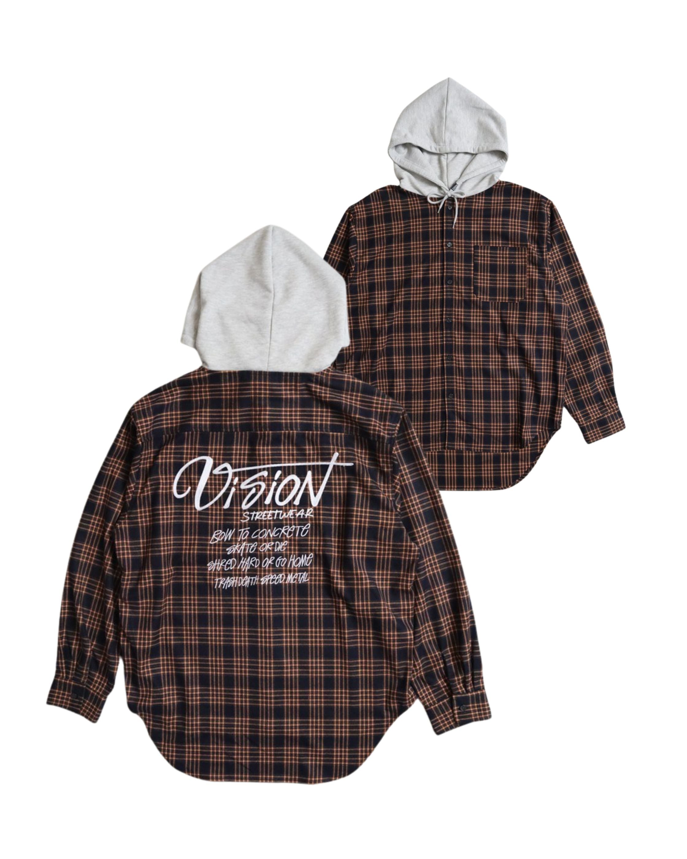 VISION STREET WEAR】Hoodie Check Shirt / 90s ストリートフード