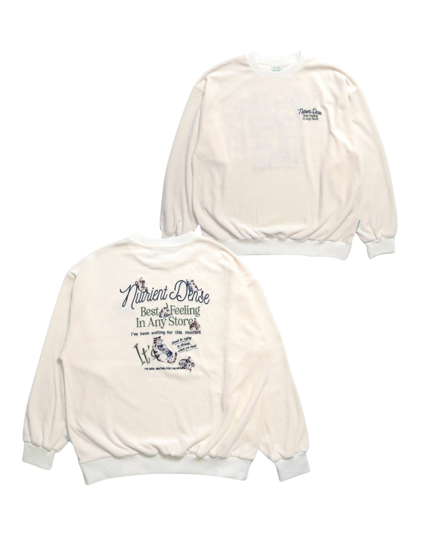 Cats & Drink Velor Sweatshirt