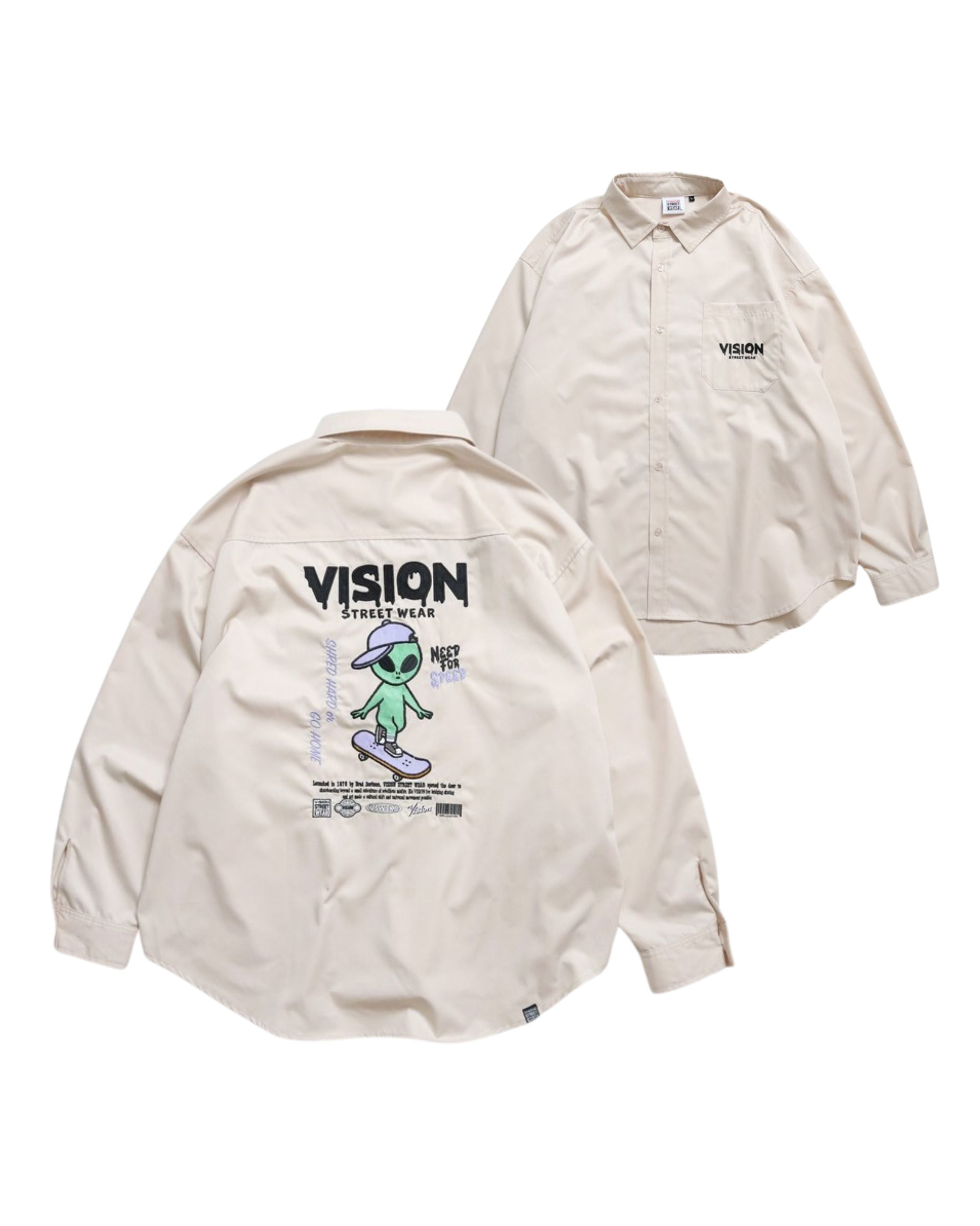 VISION STREET WEAR】Alien Embro Shirt / エイリアン刺繍シャツ – Ha