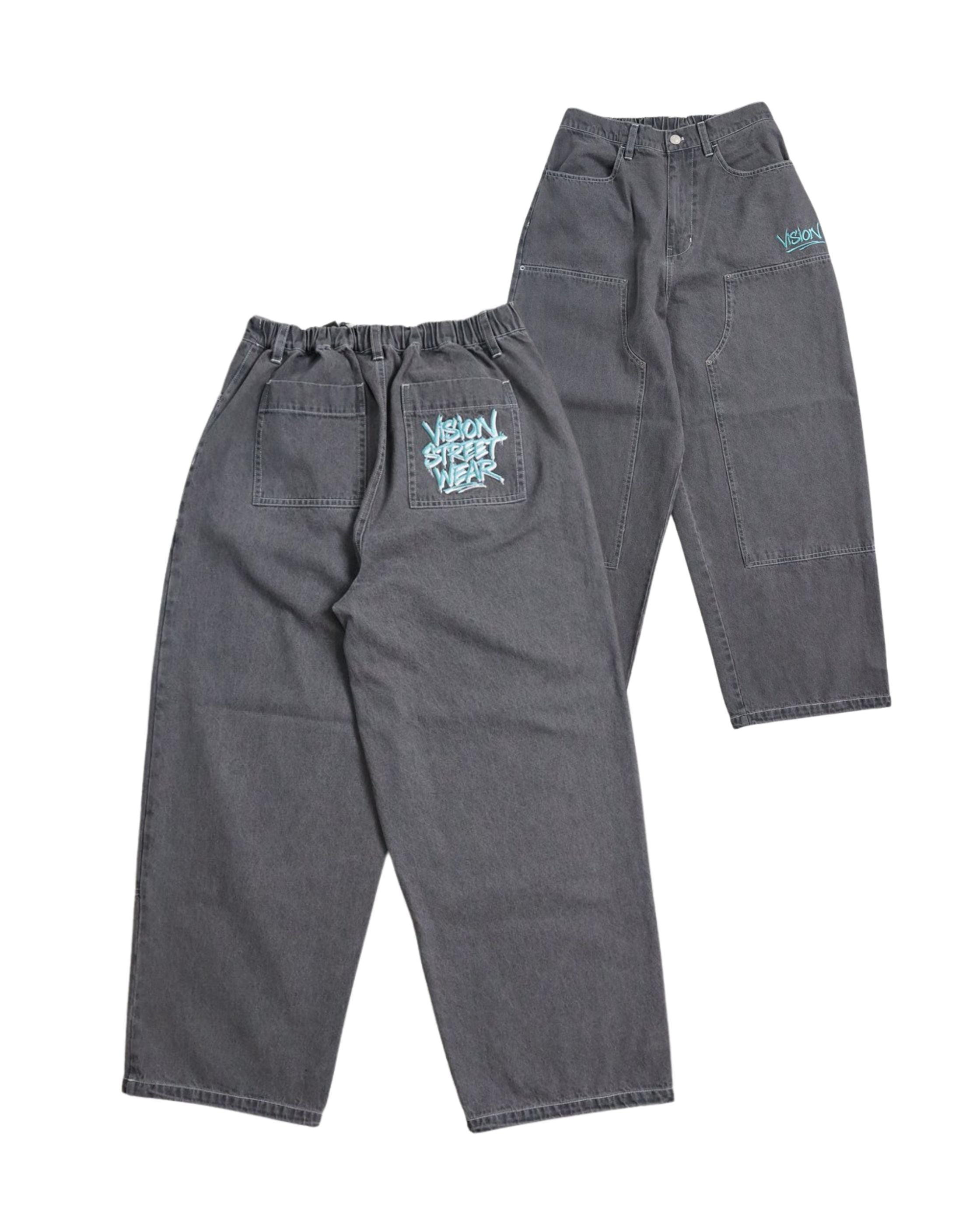 VISION STREET WEAR】Double Knee Denim / ロゴ刺繍ダブルニー デニム