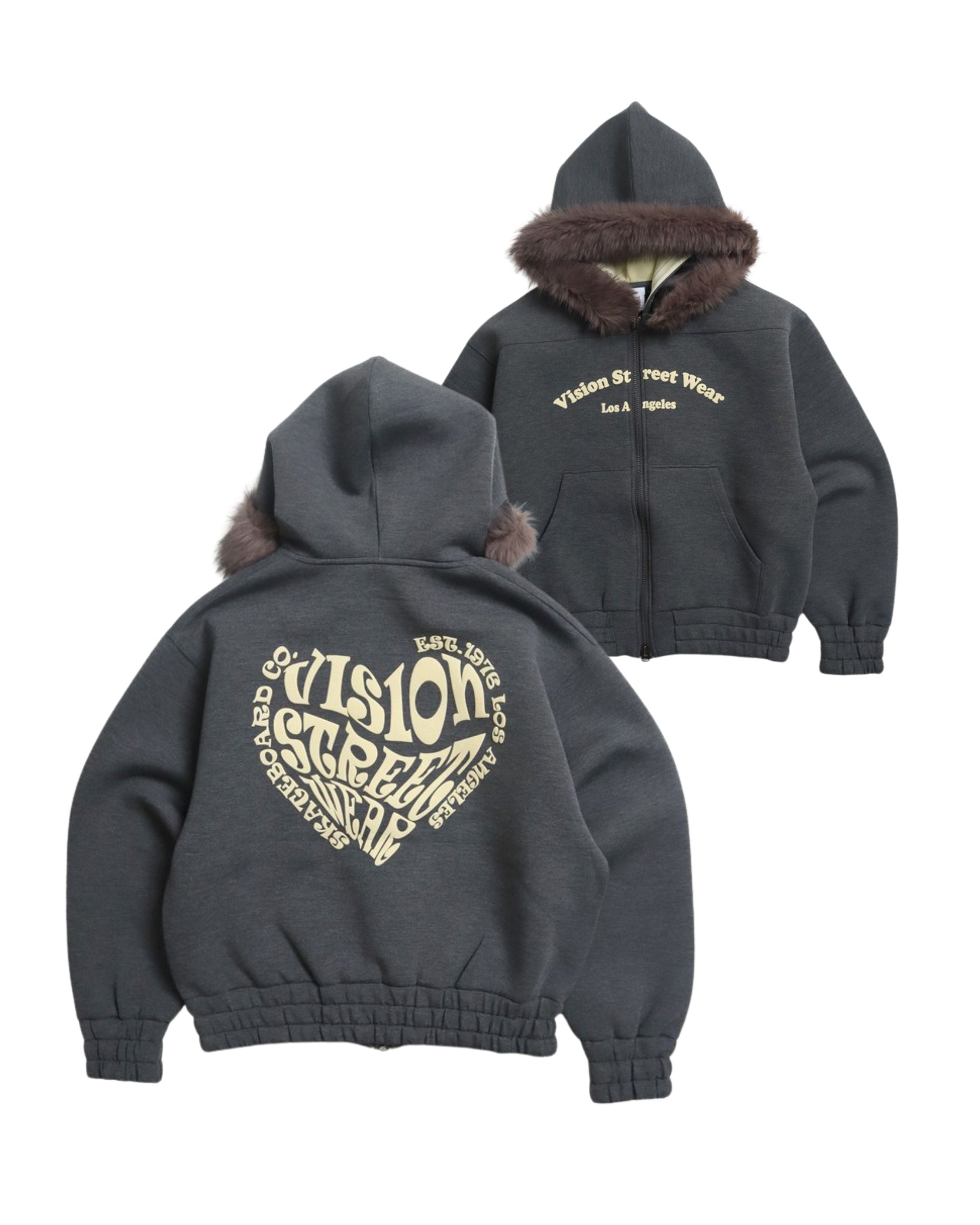 Ponch fur hood zip hoodie / ポンチファーフードZIPパーカー – Ha-Li