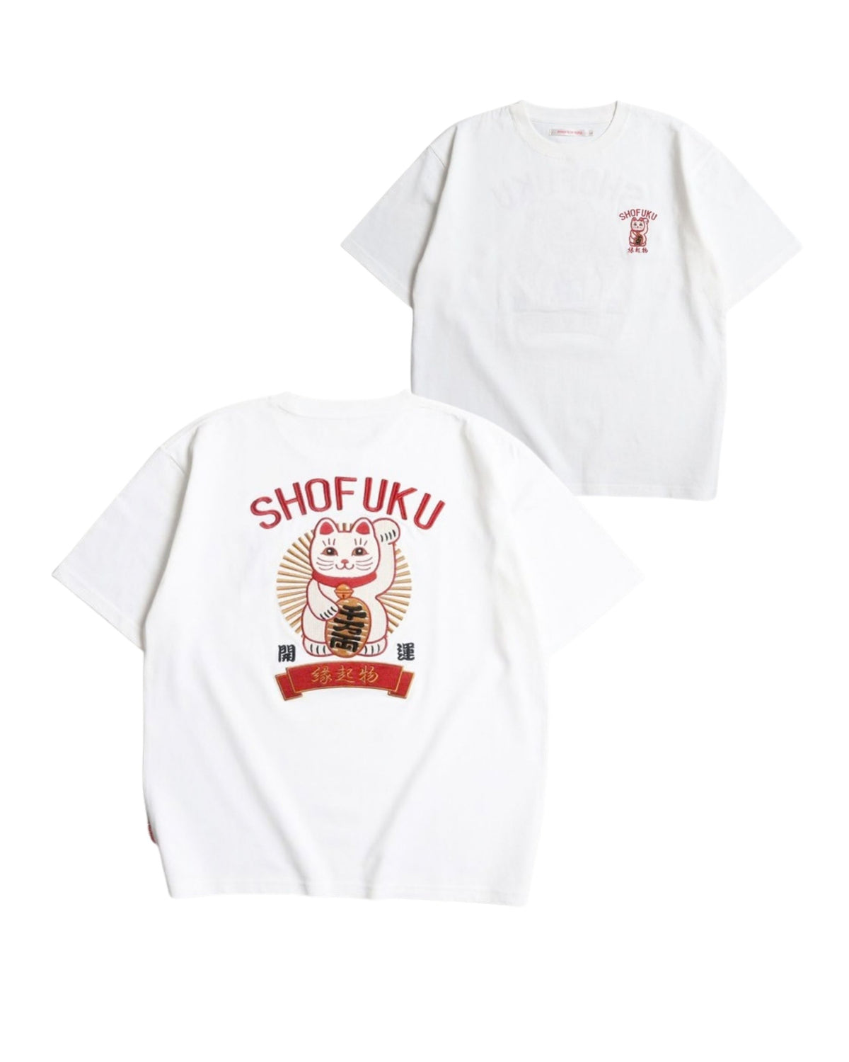 【Japan Series】MANEKINEKO Tee / 招き猫　刺繍Tシャツ