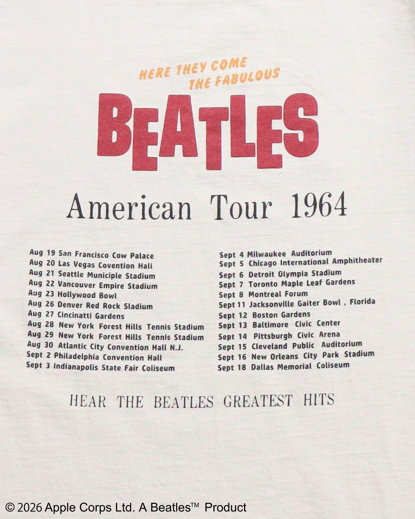 【ビートルズ】ツアープリントラグランT