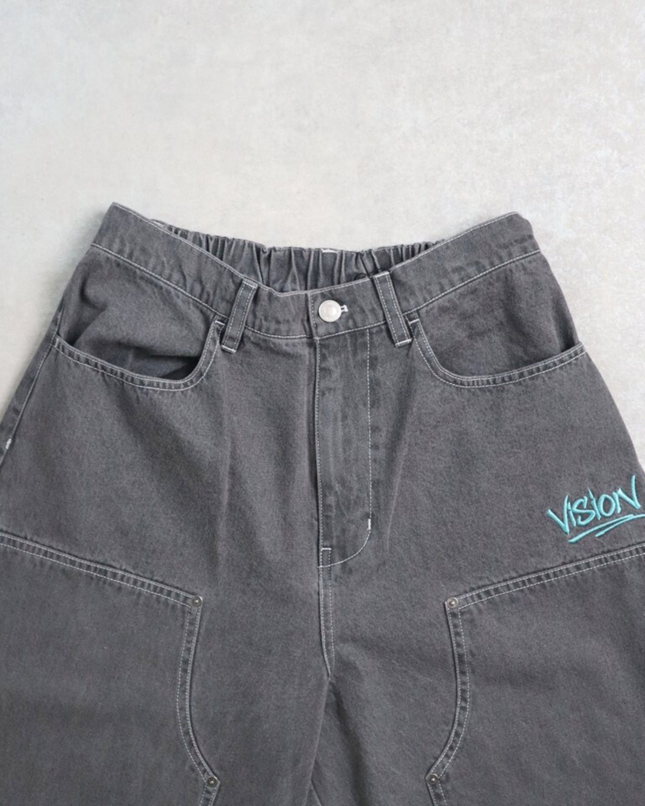 VISION STREET WEAR】ouble Knee Denim / ロゴ刺繍ダブルニー デニム