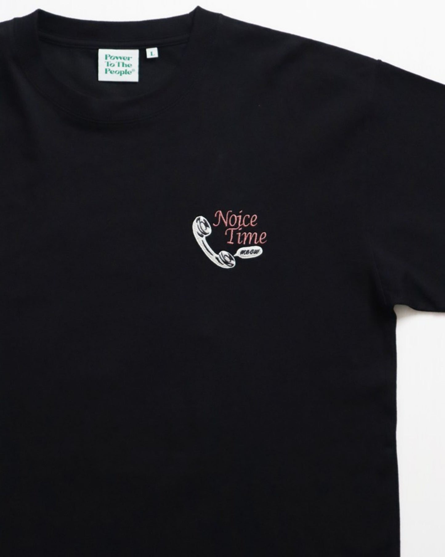 テレフォン ネコ刺繍T