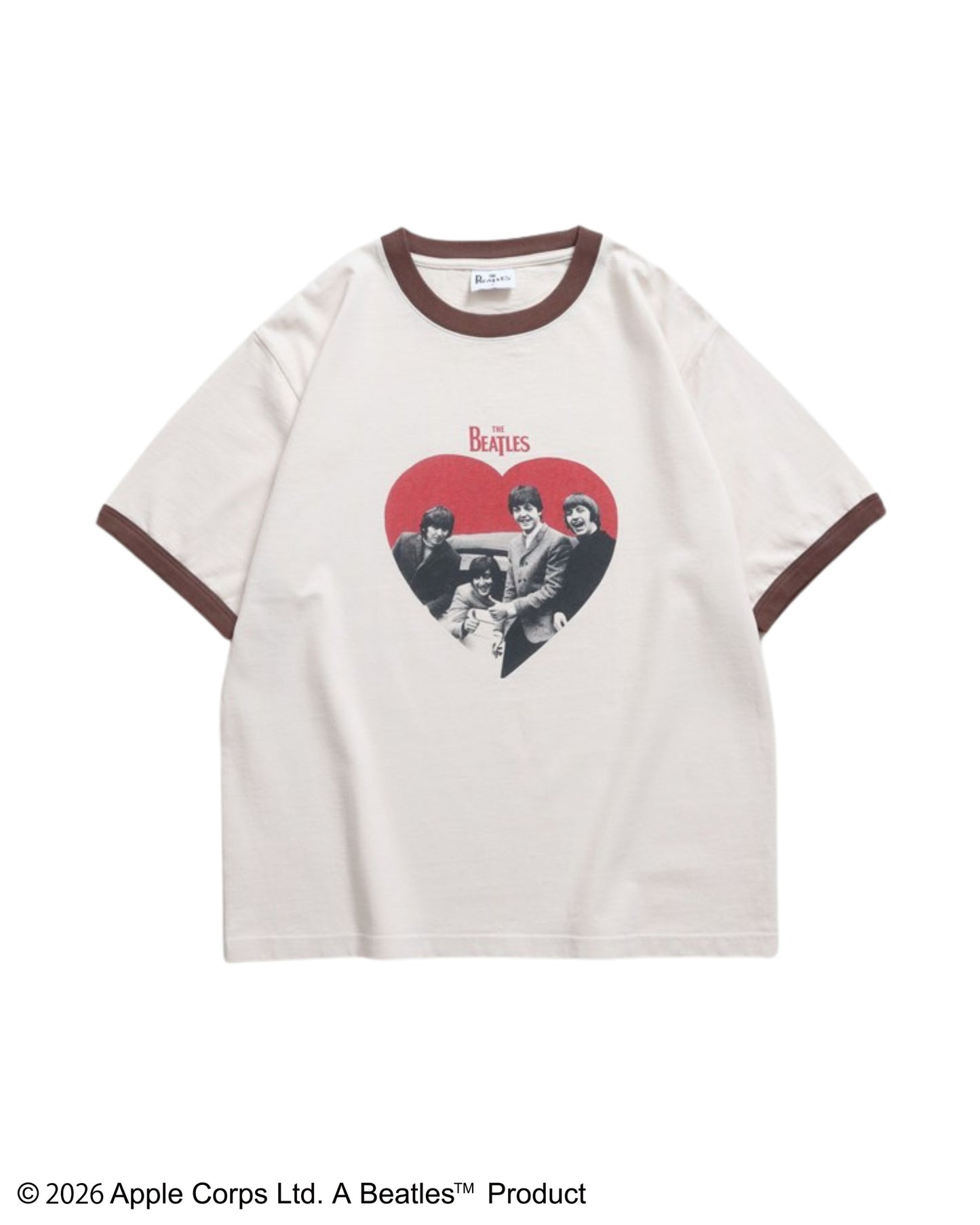 【ビートルズ】ハート柄リンガーT