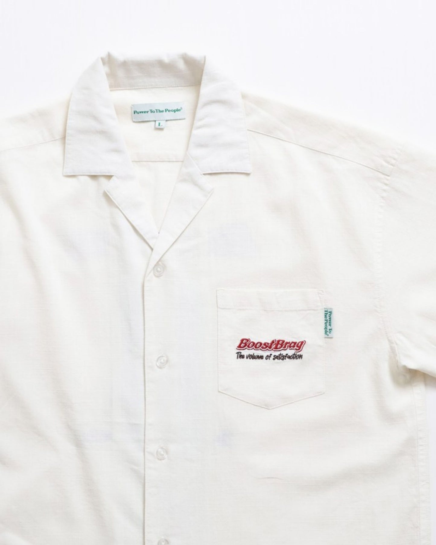 リネンライクシャツ　バーガー柄