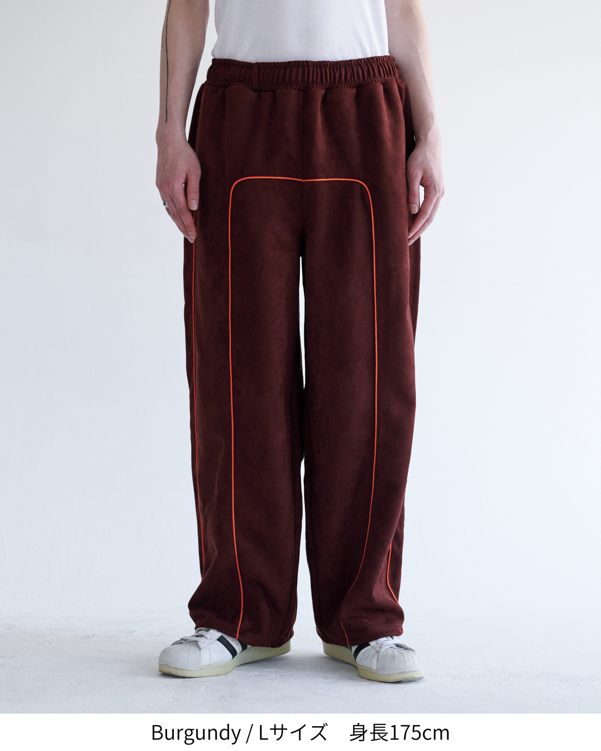 Fake suede piping pants / フェイクスエードパイピングパンツ