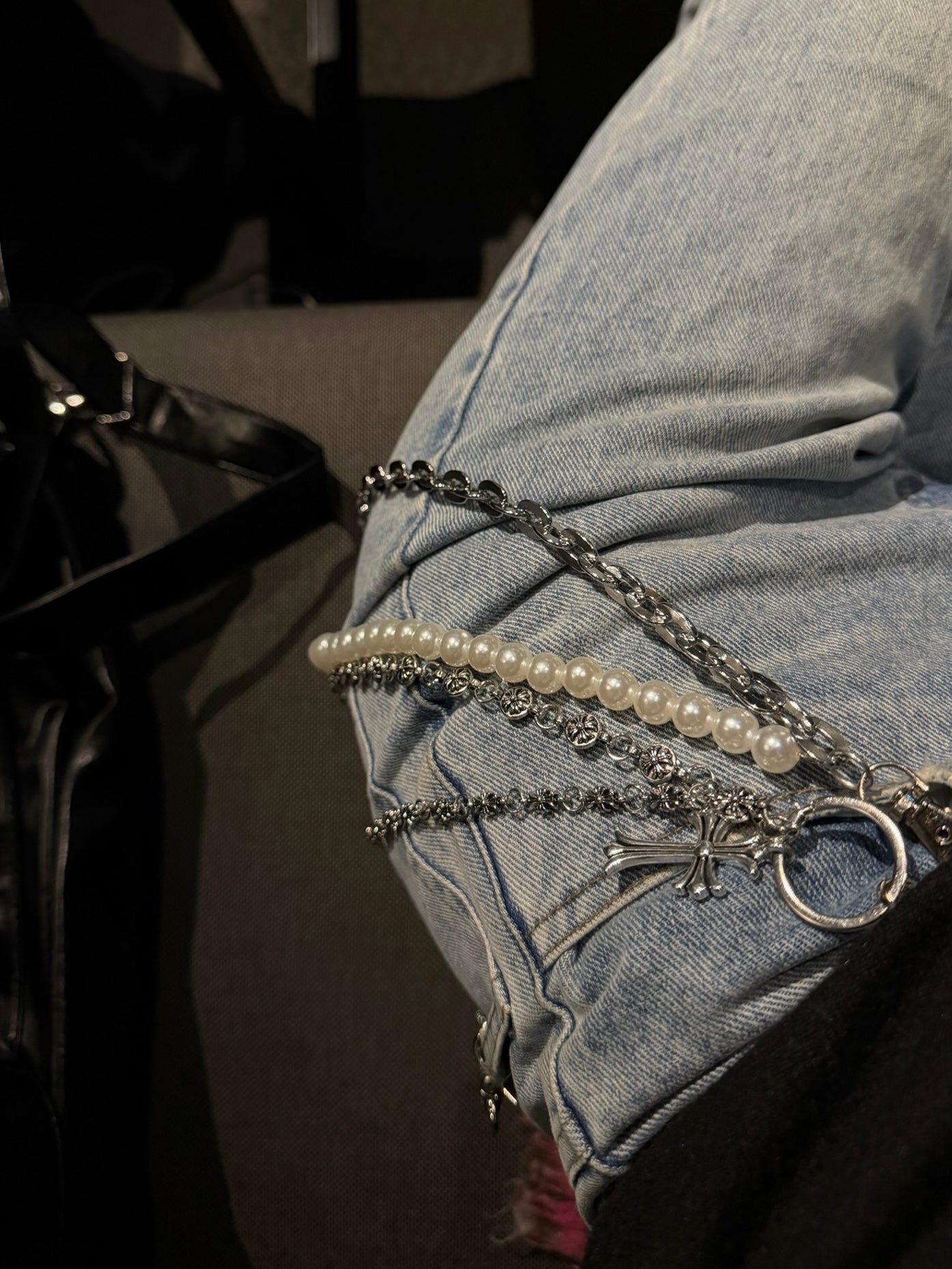 Cross W Chain belt / クロスチャームチェーンベルト