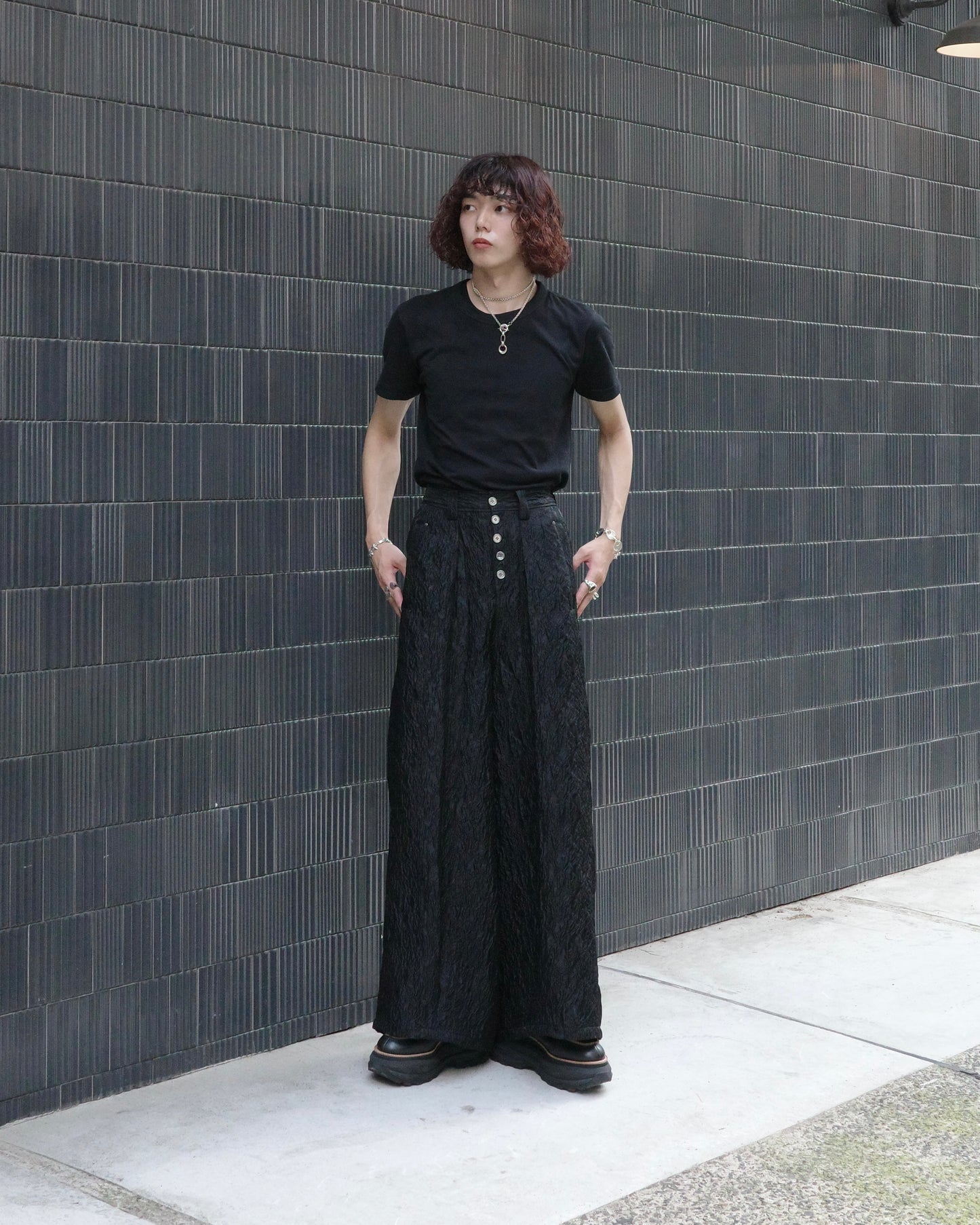 【LOILE】Jacquard wide pants