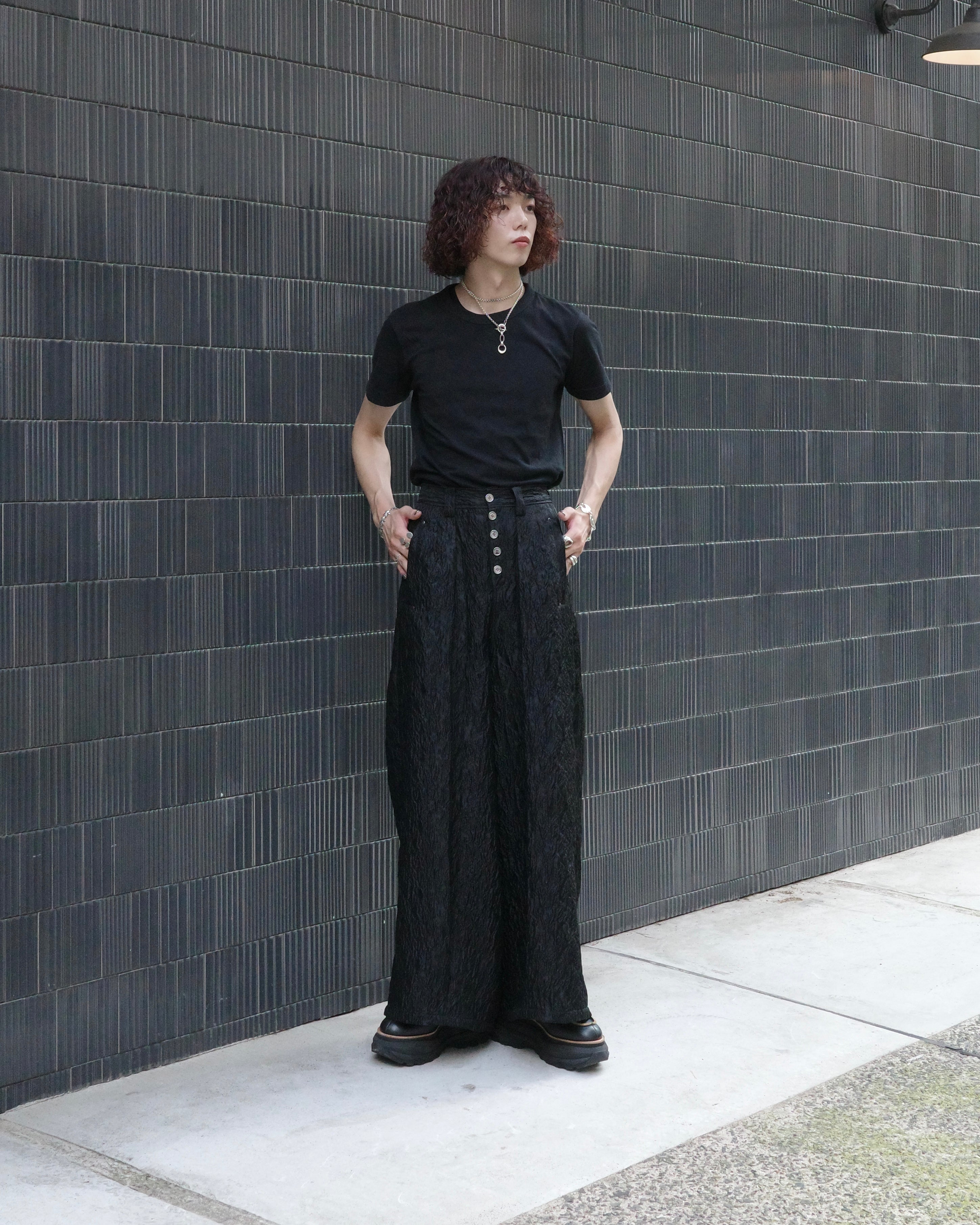 【LOILE】Jacquard wide pants