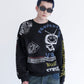 All print fleece Sweat / 【裏起毛】ラクガキ総柄スウェット