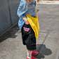 LOGO DENIM CARGO HALF PANTS