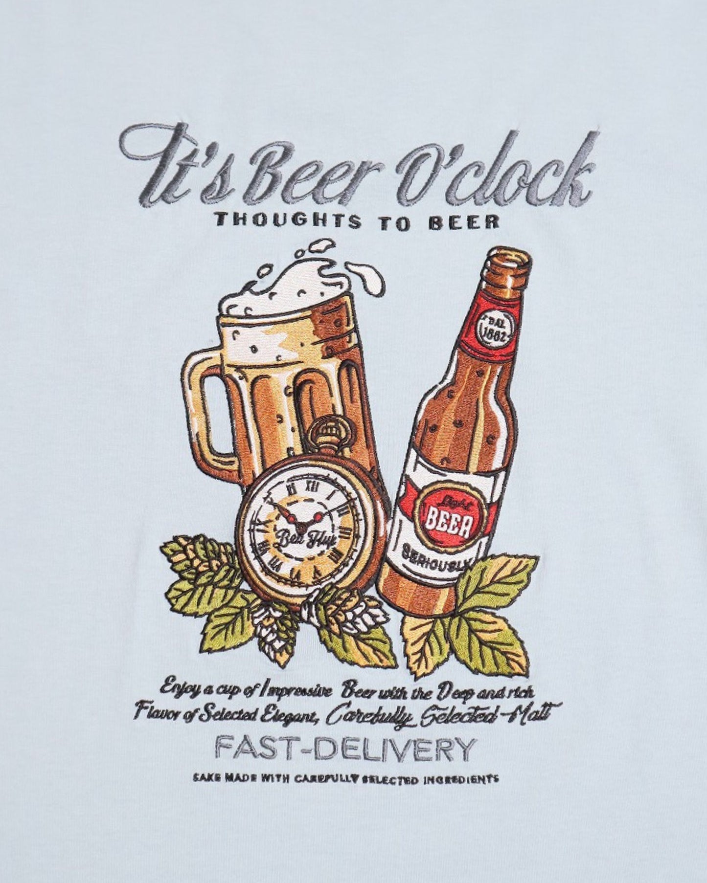 Beer Embroidery Tee