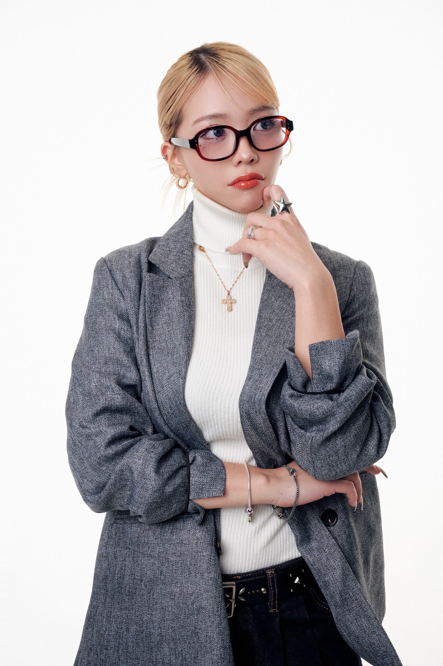 Round fashion glass / クリアメガネ